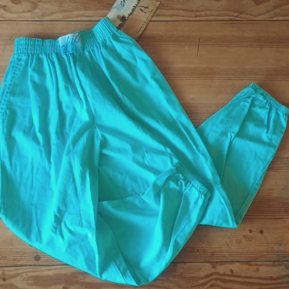 Vintage 90s Cyan Jogger Denim Pants - Picture 2 of 5